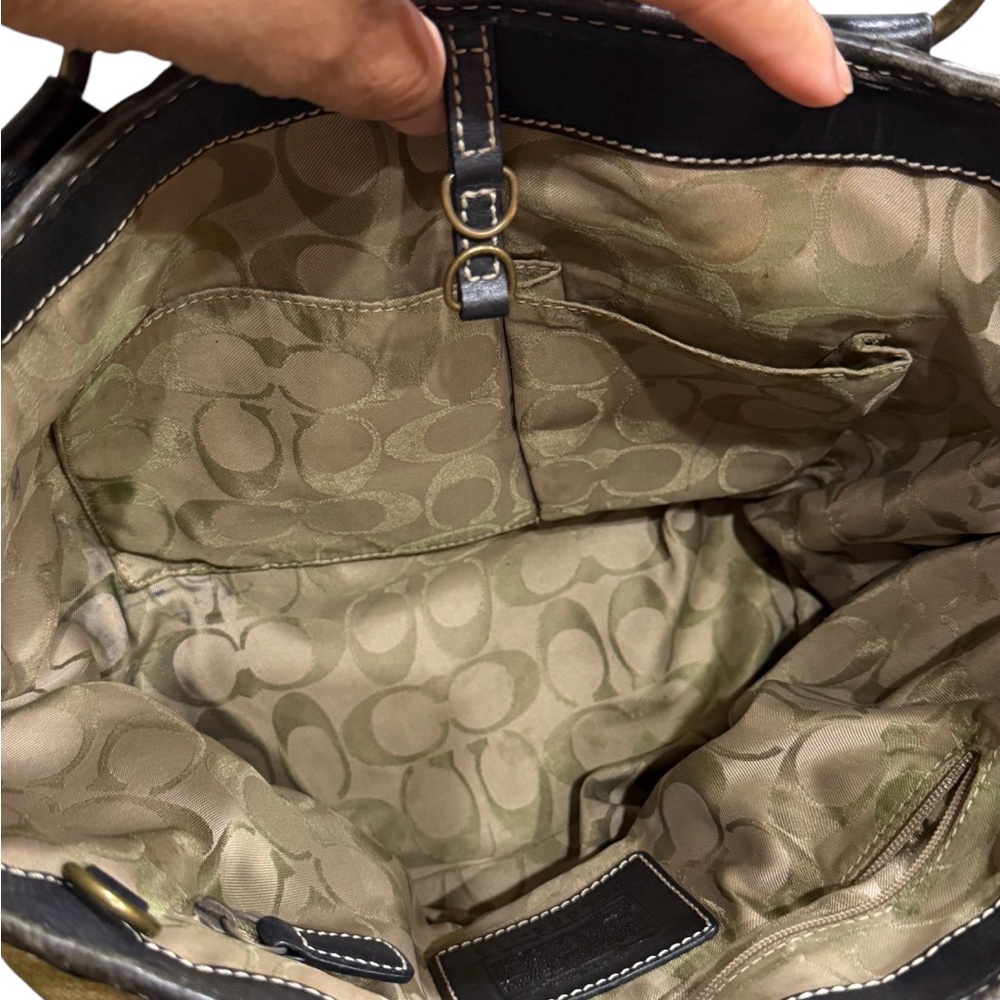 Coach vintage woven straw and Black trim Shoulder Bag L05K - 113 - Picture 3 of 8